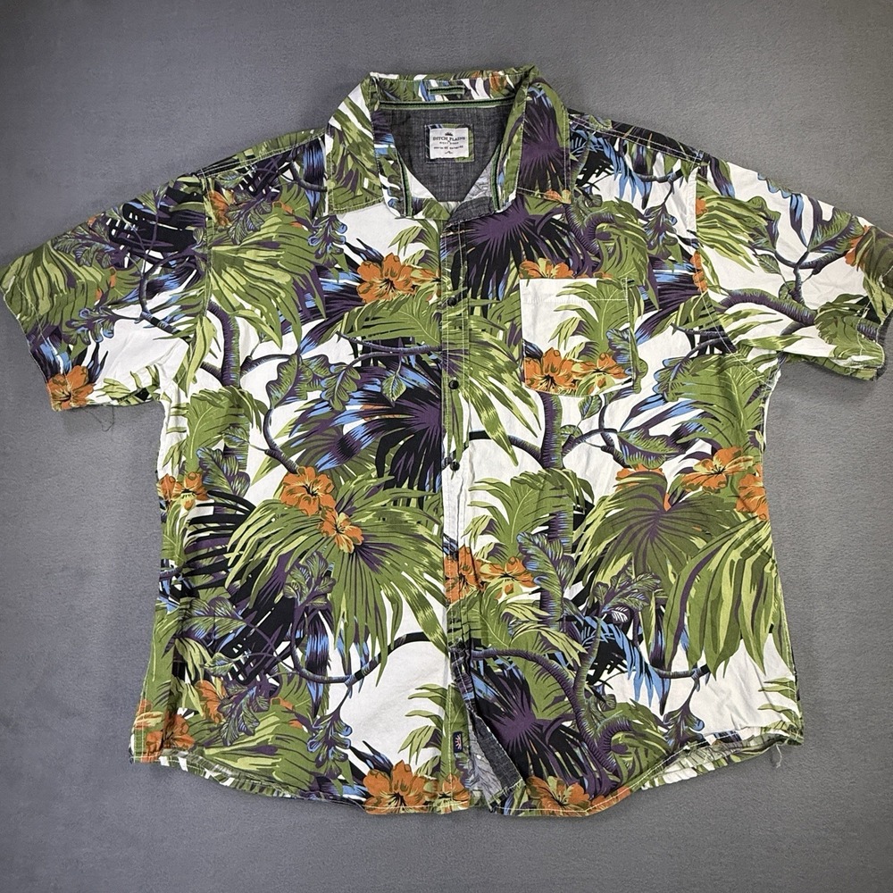 Ditch Plains Ricky Singh Hawaiian Shirt Men's 4XL Tropical Floral Cotton Classic
